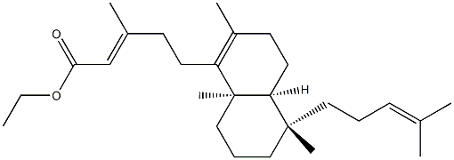 [E,(+)]-3-Methyl-5-[[(4aS,5S,8aS)-3,4,4a,5,6,7,8,8a-octahydro-5-(4-methyl-3-pentenyl)-2,5,8a-trimethylnaphthalene]-1-yl]-2-pentenoic acid ethyl ester 结构式