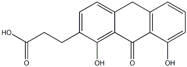 1,8-Dihydroxy-9,10-dihydro-9-oxoanthracene-2-propanoic acid 结构式