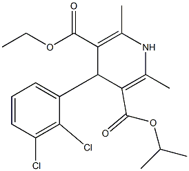 4-(2,3-Dichlorophenyl)-2,6-dimethyl-1,4-dihydro-3,5-pyridinedicarboxylic acid 5-ethyl 3-isopropyl ester 结构式