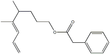 Phenylacetic acid 4,5-dimethyl-5,7-octadienyl ester 结构式