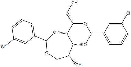 2-O,4-O:3-O,6-O-Bis(3-chlorobenzylidene)-D-glucitol 结构式