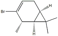 (1R,2S,6R)-2,7,7-Trimethyl-3-bromobicyclo[4.1.0]hept-3-ene 结构式