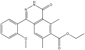 1-(2-Methoxyphenyl)-3,4-dihydro-4-oxo-5,7-dimethylphthalazine-6-carboxylic acid ethyl ester 结构式