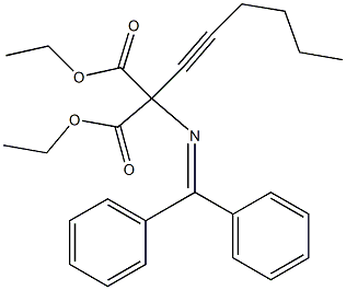 2-[(Diphenylmethylene)amino]-2-(1-hexynyl)malonic acid diethyl ester 结构式