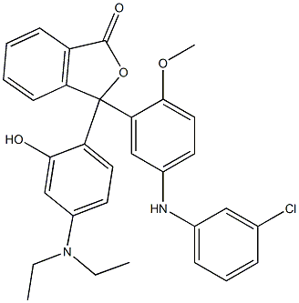 3-[5-(m-Chloroanilino)-2-methoxyphenyl]-3-(4-diethylamino-2-hydroxyphenyl)isobenzofuran-1(3H)-one 结构式