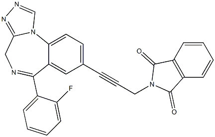 6-(2-Fluorophenyl)-8-[3-[(2,3-dihydro-1,3-dioxo-1H-isoindol)-2-yl]-1-propynyl]-4H-[1,2,4]triazolo[4,3-a][1,4]benzodiazepine 结构式