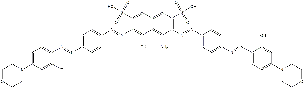 4-Amino-5-hydroxy-3,6-bis[[4-[(2-hydroxy-4-morpholinophenyl)azo]phenyl]azo]-2,7-naphthalenedisulfonic acid 结构式