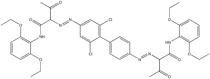 4,4'-Bis[[1-(2,6-diethoxyphenylamino)-1,3-dioxobutan-2-yl]azo]-2,6-dichloro-1,1'-biphenyl 结构式