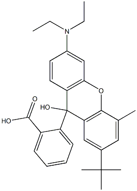 2-[7-tert-Butyl-3-(diethylamino)-9-hydroxy-5-methyl-9H-xanthen-9-yl]benzoic acid 结构式