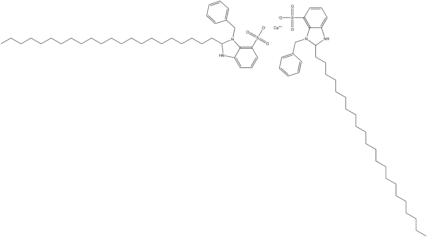 Bis(1-benzyl-2,3-dihydro-2-docosyl-1H-benzimidazole-7-sulfonic acid)calcium salt 结构式