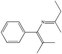1-Phenyl-1-[(ethyl)(methyl)methyleneamino]-2-methyl-1-propene 结构式
