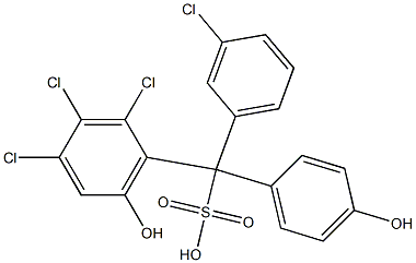 (3-Chlorophenyl)(2,3,4-trichloro-6-hydroxyphenyl)(4-hydroxyphenyl)methanesulfonic acid 结构式