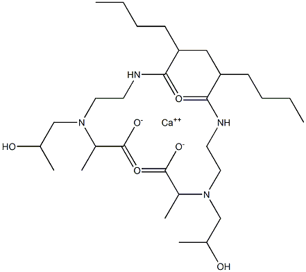 Bis[2-[N-(2-hydroxypropyl)-N-[2-(octanoylamino)ethyl]amino]propionic acid]calcium salt 结构式