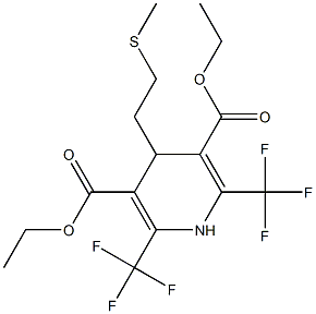 1,4-Dihydro-2,6-bis(trifluoromethyl)-4-(2-methylthioethyl)pyridine-3,5-dicarboxylic acid diethyl ester 结构式