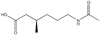 [R,(+)]-6-(Acetylamino)-3-methylhexanoic acid 结构式
