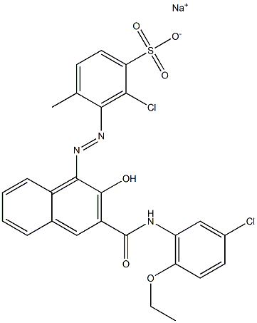 2-Chloro-4-methyl-3-[[3-[[(3-chloro-6-ethoxyphenyl)amino]carbonyl]-2-hydroxy-1-naphtyl]azo]benzenesulfonic acid sodium salt 结构式