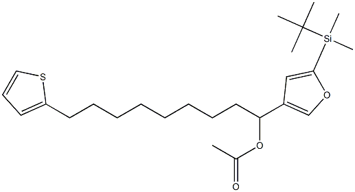 Acetic acid 1-[5-(tert-butyldimethylsilyl)-3-furyl]-9-(2-thienyl)nonyl ester 结构式
