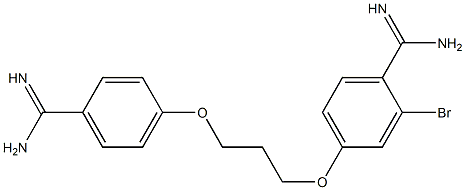 2-Bromo[4,4'-(trimethylenebisoxy)bis(benzamidine)] 结构式