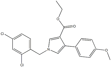 1-(2,4-Dichlorobenzyl)-4-(4-methoxyphenyl)-1H-pyrrole-3-carboxylic acid ethyl ester 结构式