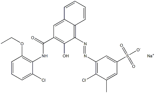 4-Chloro-3-methyl-5-[[3-[[(2-chloro-6-ethoxyphenyl)amino]carbonyl]-2-hydroxy-1-naphtyl]azo]benzenesulfonic acid sodium salt 结构式