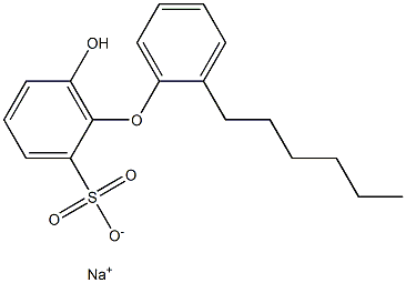 6-Hydroxy-2'-hexyl[oxybisbenzene]-2-sulfonic acid sodium salt 结构式