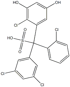 (2-Chlorophenyl)(3,5-dichlorophenyl)(2-chloro-3,5-dihydroxyphenyl)methanesulfonic acid 结构式