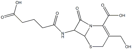 7-(4-Carboxybutyrylamino)-3-hydroxymethyl-8-oxo-5-thia-1-azabicyclo[4.2.0]oct-2-ene-2-carboxylic acid 结构式