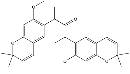 6,6'-[(1R,3R)-1,3-Dimethyl-2-oxopropane-1,3-diyl]bis(7-methoxy-2,2-dimethyl-2H-1-benzopyran) 结构式