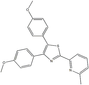 4,5-Bis(4-methoxyphenyl)-2-(6-methyl-2-pyridyl)thiazole 结构式