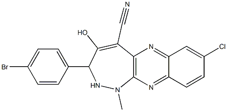 2,3-Dihydro-3-(4-bromophenyl)-8-chloro-1-methyl-4-hydroxy-1H-1,2-diazepino[3,4-b]quinoxaline-5-carbonitrile 结构式