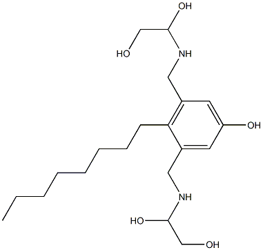 3,5-Bis[[(1,2-dihydroxyethyl)amino]methyl]-4-octylphenol 结构式