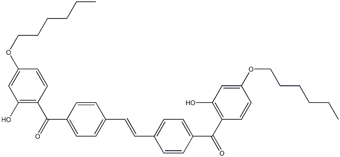 6,6'-[(Ethene-1,2-diyl)bis(4,1-phenylenecarbonyl)]bis(3-hexyloxyphenol) 结构式