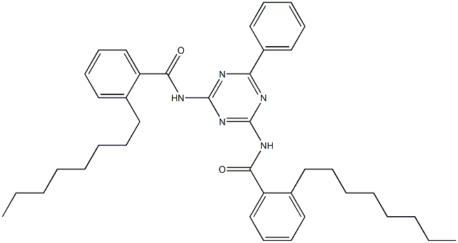 N,N'-(6-Phenyl-1,3,5-triazine-2,4-diyl)bis(2-octylbenzamide) 结构式