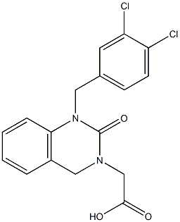 1-(3,4-Dichlorobenzyl)-1,2,3,4-tetrahydro-2-oxoquinazoline-3-acetic acid 结构式