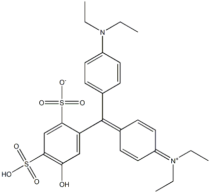 N-[4-[(4-Diethylaminophenyl)(5-hydroxy-4-sulfo-2-sulfonatophenyl)methylene]-2,5-cyclohexadien-1-ylidene]-N-ethylethanaminium 结构式