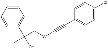 2-Phenyl-3-[[(4-chlorophenyl)ethynyl]thio]propan-2-ol 结构式
