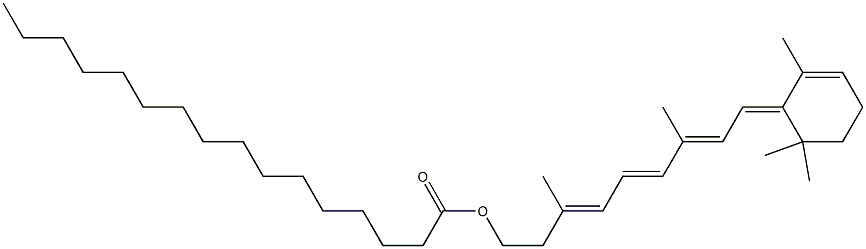 (3E,5E,7E,9E)-3,7-Dimethyl-9-(2,6,6-trimethyl-2-cyclohexen-1-ylidene)-3,5,7-nonatrien-1-ol palmitate 结构式