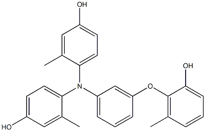 N,N-Bis(4-hydroxy-2-methylphenyl)-3-(2-hydroxy-6-methylphenoxy)benzenamine 结构式