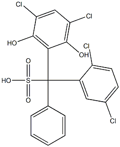 (2,5-Dichlorophenyl)(3,5-dichloro-2,6-dihydroxyphenyl)phenylmethanesulfonic acid 结构式