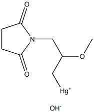 3-(2,5-Dioxo-1-pyrrolidinyl)-2-methoxypropylmercury(II) hydoxide 结构式