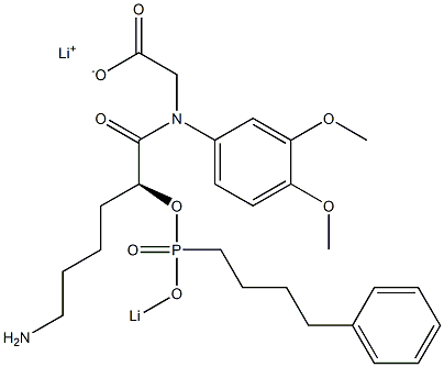 [N-[(2S)-6-Amino-2-[lithiooxy(4-phenylbutyl)phosphinyloxy]hexanoyl]-N-(3,4-dimethoxyphenyl)amino]acetic acid lithium salt 结构式