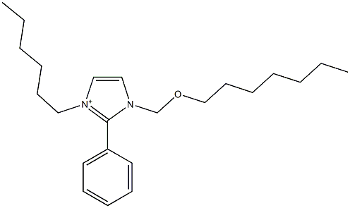 3-Hexyl-2-phenyl-1-[(heptyloxy)methyl]-1H-imidazol-3-ium 结构式