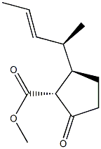 (2R,3R)-2-(Methoxycarbonyl)-3-[(1R)-1-methyl-2-butenyl]cyclopentanone 结构式