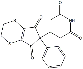 4-(1,3-Dioxo-2-phenyl-4,5,6,7-tetrahydro-4,7-dithiaindan-2-yl)-2,6-piperidinedione 结构式