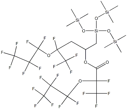2,3,3,3-Tetrafluoro-2-(heptafluoropropoxy)propanoic acid [1-[[tris(trimethylsilyloxy)silyl]methyl]-3,4,4,4-tetrafluoro-3-(heptafluoropropoxy)butyl] ester 结构式