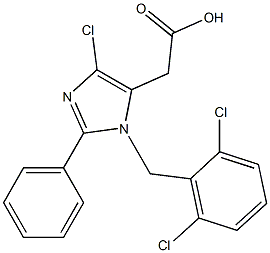 4-Chloro-1-(2,6-dichlorobenzyl)-2-(phenyl)-1H-imidazole-5-acetic acid 结构式