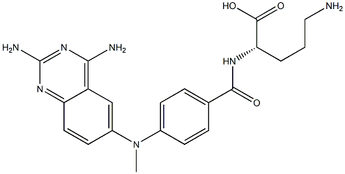 (S)-5-Amino-2-[4-[(2,4-diaminoquinazolin-6-yl)methylamino]benzoylamino]valeric acid 结构式