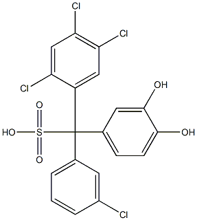 (3-Chlorophenyl)(2,4,5-trichlorophenyl)(3,4-dihydroxyphenyl)methanesulfonic acid 结构式