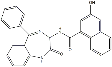 N-[(2,3-Dihydro-2-oxo-5-phenyl-1H-1,4-benzodiazepin)-3-yl]-3-hydroxy-1-naphthalenecarboxamide 结构式