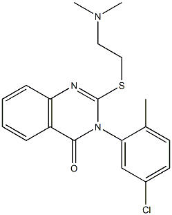 2-[2-(Dimethylamino)ethylthio]-3-(5-chloro-2-methylphenyl)-quinazolin-4(3H)-one 结构式